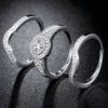 925 Sterling Silver Wedding Ring Set