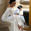 Lace Appliqued Boho Bridal Gown
